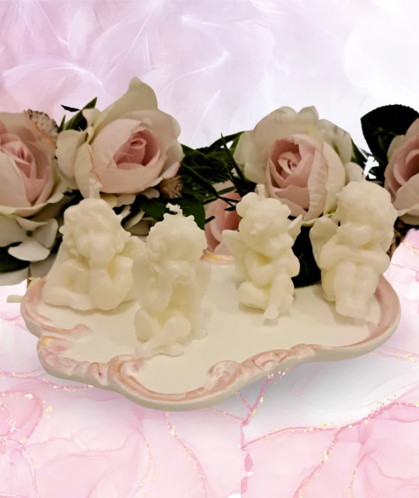 Beeswax Angels on Jesmonite Tray