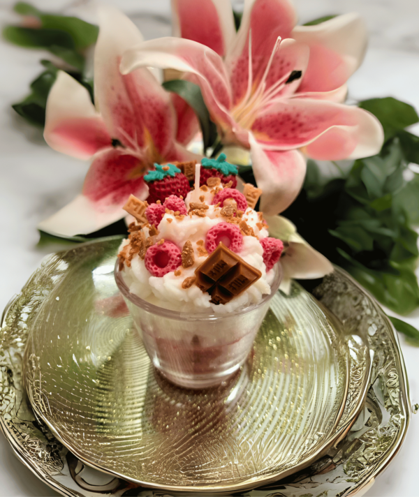 Raspberry Mousse Dessert Candle